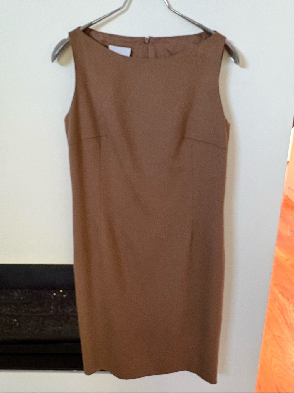 Akris Punto Wool/Angora Sleeveless Shift Dress Camel Brown euro size 40 *as is”